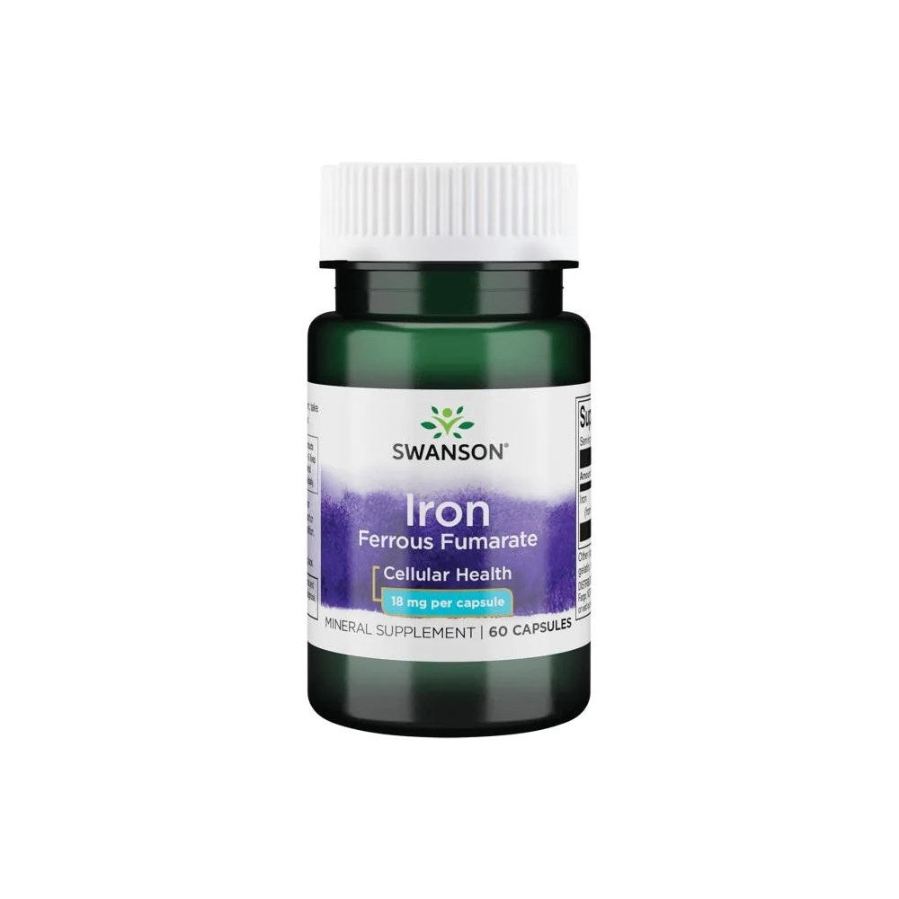 Iron (Ferrous Fumarate), 18mg - 60 caps - FRENCHBODYNUTRITION 🇫🇷 