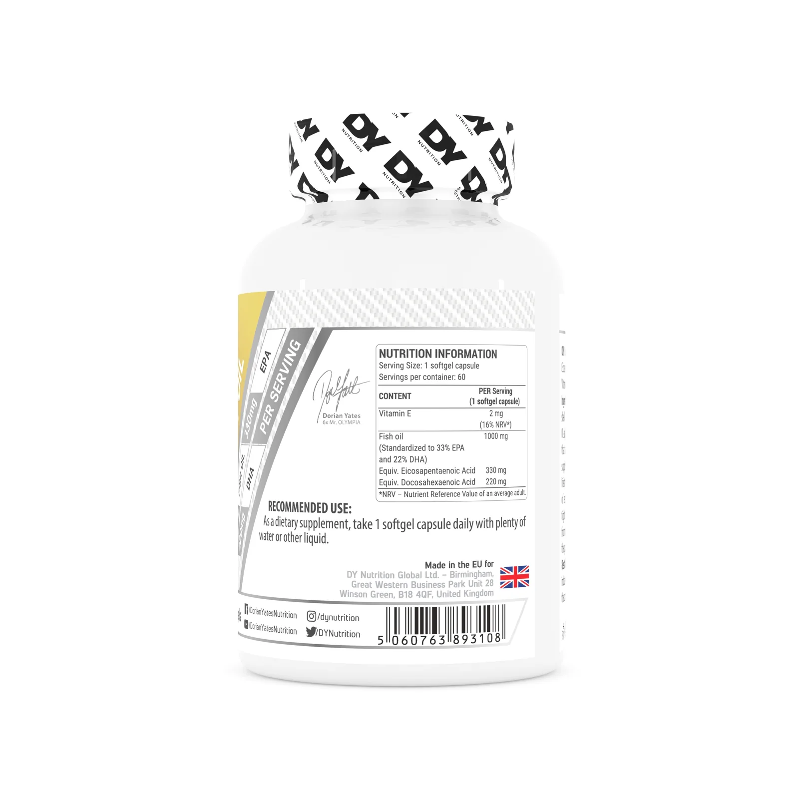 Omega 3 Fish Oil - 60 softgels - FRENCHBODYNUTRITION 🇫🇷 