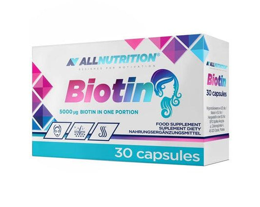 Biotin, 5000mcg - 30 caps - FRENCHBODYNUTRITION 🇫🇷 