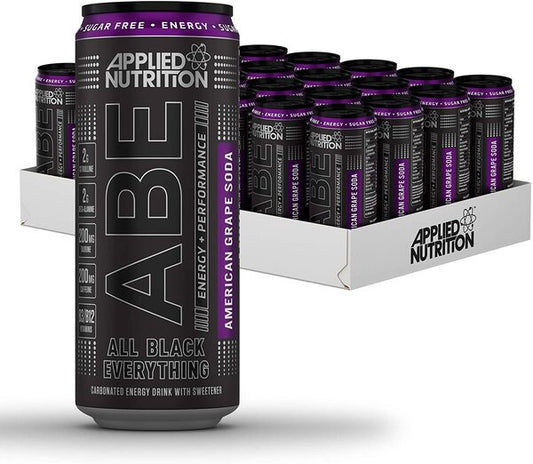 ABE Energy + Performance Cans, American Grape Soda - 24 x 330 ml. - FRENCHBODYNUTRITION 🇫🇷 